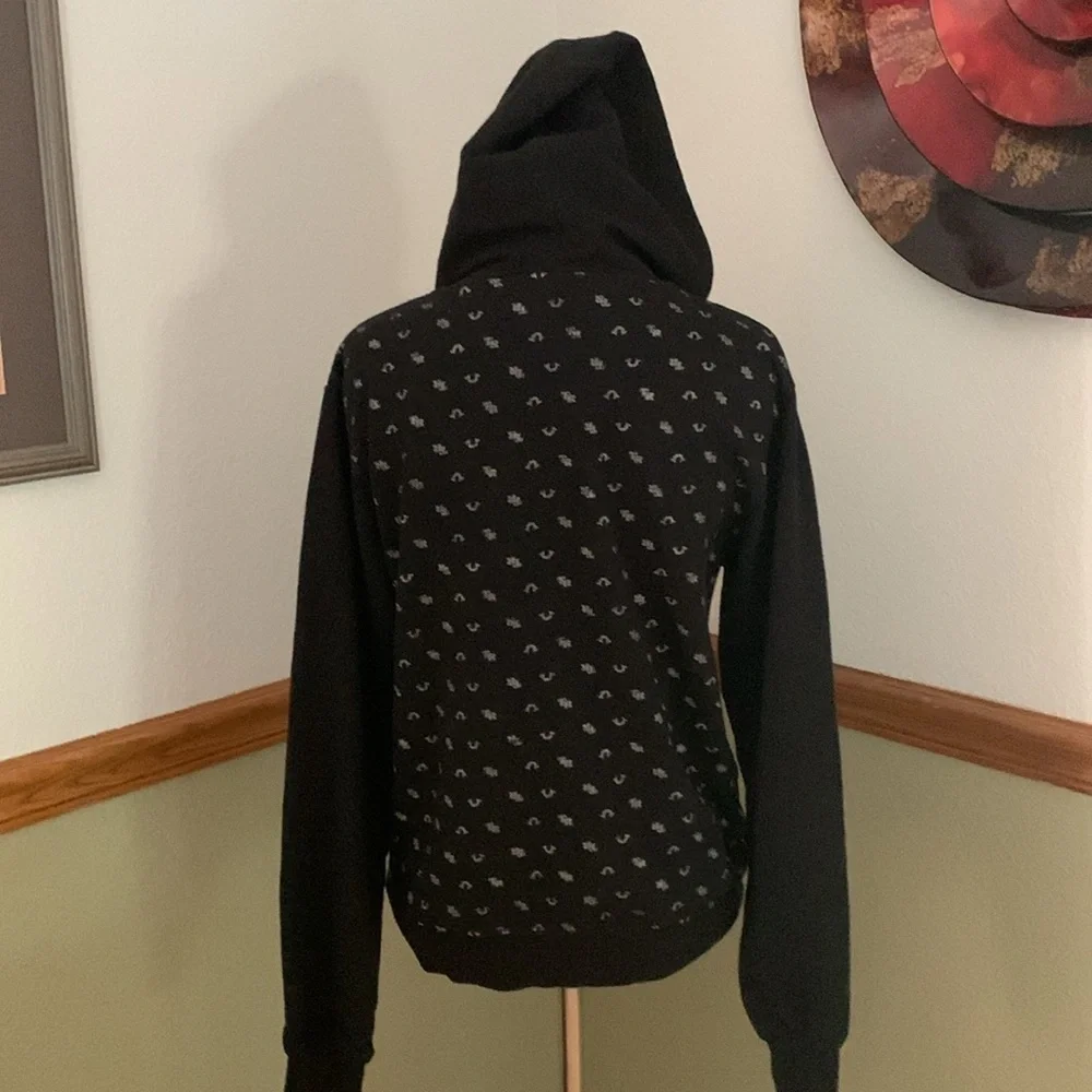 True Religion monogram Black Hoodie Loungewear Small